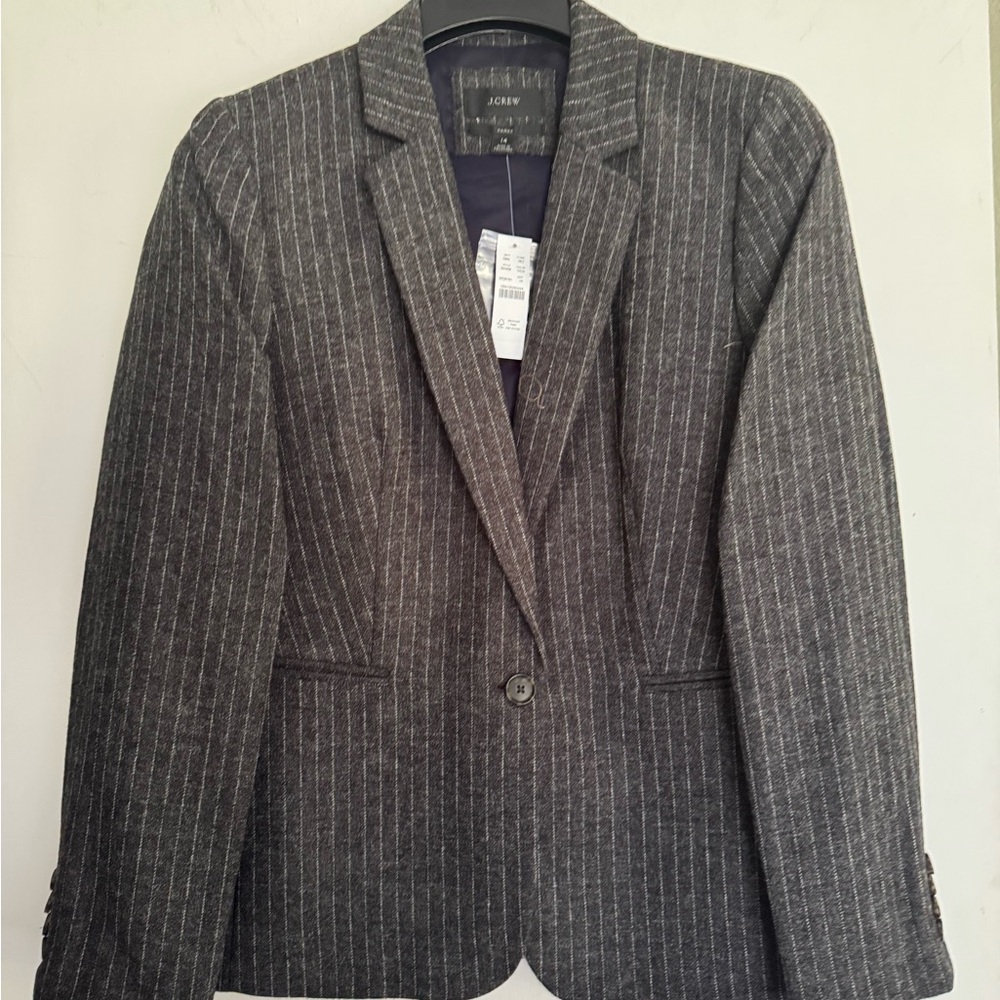 J. Crew Women's Charcoal Pinstripe Blazer